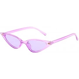 Semi-rimless Unisex Fashion Small Frame Sunglasses Vintage Retro Style Cat Eye Sun Glasses Outdoors Travel Eyewear - A - CQ19...