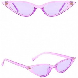 Semi-rimless Unisex Fashion Small Frame Sunglasses Vintage Retro Style Cat Eye Sun Glasses Outdoors Travel Eyewear - A - CQ19...