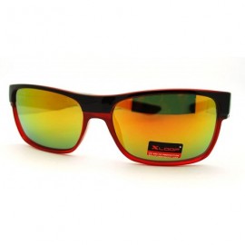 Sport Sports Sunglasses Rectangular Sporty Fashion - Red - CE11FVNV28H $11.06