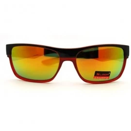 Sport Sports Sunglasses Rectangular Sporty Fashion - Red - CE11FVNV28H $11.06