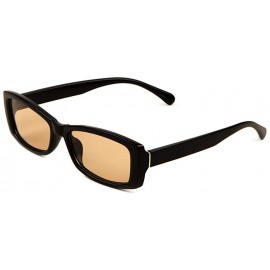 Rectangular Rounded Rectangular Wide Bridge Sunglasses - Light Brown - CS197QOKG6Y $28.49