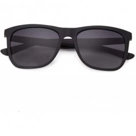 Rectangular Classic Polarized Sunglasses for Men Women- Horn Rimmed- UV400 Protection - Matt Black Frame 7064 - CU18RW262AZ $...