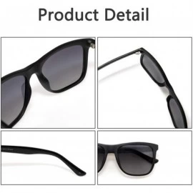 Rectangular Classic Polarized Sunglasses for Men Women- Horn Rimmed- UV400 Protection - Matt Black Frame 7064 - CU18RW262AZ $...