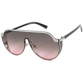 Square 2019 new fashion half frame punk unisex brand retro luxury men's driving sunglasses UV400 - Green&grey - CM18T3MT0C2 $...