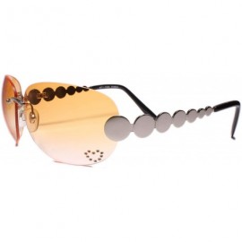 Oval Classic Vintage Retro Style 80s Party Oval Rimless Sunglasses - Orange - C018W796WR2 $27.28