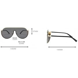 Square 2019 new fashion half frame punk unisex brand retro luxury men's driving sunglasses UV400 - Green&grey - CM18T3MT0C2 $...