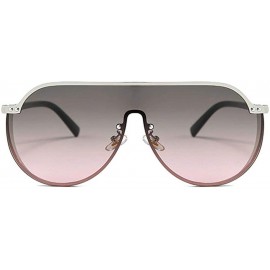 Square 2019 new fashion half frame punk unisex brand retro luxury men's driving sunglasses UV400 - Green&grey - CM18T3MT0C2 $...