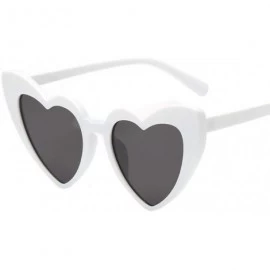 Goggle Women Retro Fashion Heart-shaped Shades Sunglasses Integrated UV Glasses - A - CX18C0S4IN9 $7.61