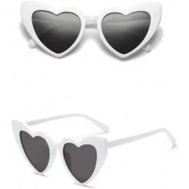 Goggle Women Retro Fashion Heart-shaped Shades Sunglasses Integrated UV Glasses - A - CX18C0S4IN9 $7.61