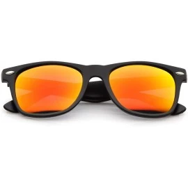 Aviator Retro Sunglasses Horn Rimmed Frame Mirror Lens UV Protection - Assorted Color Mirror Lens - CT11L2YHQNT $8.20