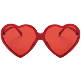 Wayfarer Unisex Heart-Shaped Shades Sunglasses Integrated UV Protection Sunglasses Glasses - Red - CE196EAUGGR $7.79