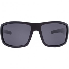 Wrap Polarized Lifestyle Sunglasses Protection Rectangular - CS197CSCH62 $40.44