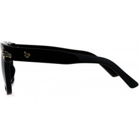 Rectangular Womens Boyfriend Skeleton Hand Thick Horn Rim Hipster Sunglasses - Black Silver Mirror - CO18DK3EZQS $25.55