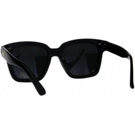 Rectangular Womens Boyfriend Skeleton Hand Thick Horn Rim Hipster Sunglasses - Black Silver Mirror - CO18DK3EZQS $10.34