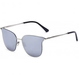 Cat Eye Cat Eye Women Fashion Designer Sunglasses Metal Frame Colored Lens - 86009_c2_silver_mirror - CN12NSWPLMO $13.15