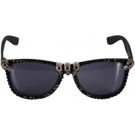 Sport Skull Punk Rhinestone Sunglasses UV Protection Hip Hop Glasses - Square Frame Small Skull - CO18X9UH6WI $22.12