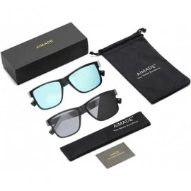 Sport Polarized Sunglasses Driving Glasses Black Purple - 2pcs-blue-black - CC18W4KT8GG $22.11