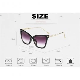 Square Women's Cat Eye Oversized Sunglasses Clear Lens Sun Protection Glasses Retro Classic Party Eyewear - Transparent - CZ1...