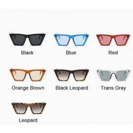 Aviator Fashion Luxury Brand Designer Vintage Flat Top Sunglasses Women Black Leopard - Leopard - CS18Y2NX5U7 $9.40