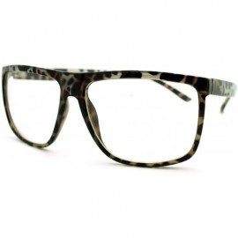 Oversized Oversized Clear Lens Glasses Nerdy Square Rectangular Fashion Eyeglasses - Black Tort - CZ11K5BORCX $21.16