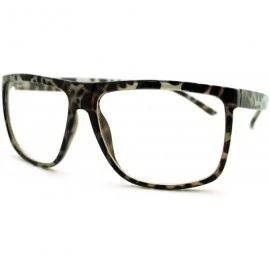 Oversized Oversized Clear Lens Glasses Nerdy Square Rectangular Fashion Eyeglasses - Black Tort - CZ11K5BORCX $7.56