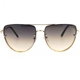 Cat Eye Womens Rimless Cat Eye Luxury Retro Vintage Fashion Sunglasses - Gold Black Brown - CZ17WWKOYNR $9.60