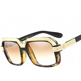 Square Golden Eyebrow Square Sunglasses Women Brand Designer Clear Lens Glasses Female Sunglass UV400 - 2 - CX18RCYYNQ8 $58.29