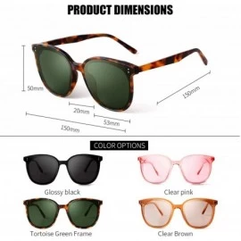 Oversized Fashion Round Sunglasses for Women Men Oversized Vintage Shades - Tortoise Frame G15 Lens - CG1960XHNRI $11.89