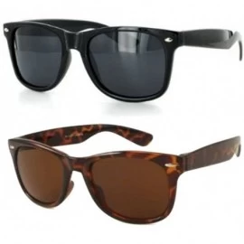 Aviator Retro Sunglasses for Men Women UV Protection (Black & Tortoise) - C611EHVO4YD $8.70