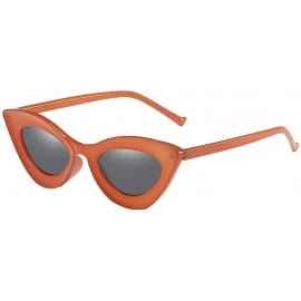 Rectangular Fashion Women Cat Eye Sunglasses Glasses Shades Vintage Retro Style Luxury Accessory (Orange) - Orange - CZ195N22...