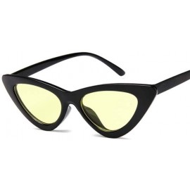 Cat Eye Vintage Sunglasses Glasses Colorful Eyewear - Black Yellow - CU199EHUWAI $33.35
