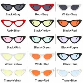 Cat Eye Vintage Sunglasses Glasses Colorful Eyewear - Black Yellow - CU199EHUWAI $20.59