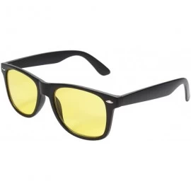 Wayfarer Classic Night Vision Sunglasses Night Driving Glasses Anti Glare Yellow Lens Cloudy/Rainy/Foggy - Matt Black - CX194...