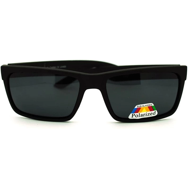 Rectangular Polarized All Black Thin Rectangular Light Weight Cholo Gangster Sunglasses - CF11GXIE6FF $13.63