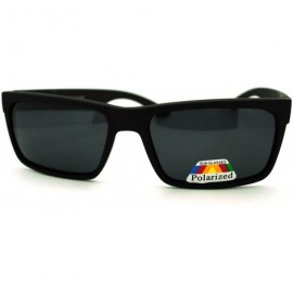 Rectangular Polarized All Black Thin Rectangular Light Weight Cholo Gangster Sunglasses - CF11GXIE6FF $13.63