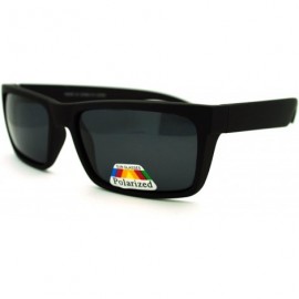 Rectangular Polarized All Black Thin Rectangular Light Weight Cholo Gangster Sunglasses - CF11GXIE6FF $13.63