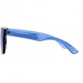 Rimless Solid Flat Panel Rimless Color Horn Rim Hipster Plastic Sunglasses - Blue - CC188524YSD $13.23
