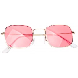Square Sunglasses Retro Square Frame Sunglasses Creative Eyeglasses Decorative Party Glasses for Female Women (Red) - CT190OS...