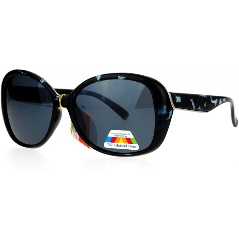 Butterfly Antiglare Polarized Lens Oversize Butterfly Womens Sunglasses - Blue Tortoise - CC12F1QGFSF $9.73