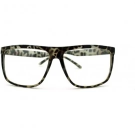 Oversized Oversized Clear Lens Glasses Nerdy Square Rectangular Fashion Eyeglasses - Black Tort - CZ11K5BORCX $7.56