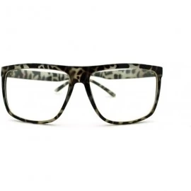 Oversized Oversized Clear Lens Glasses Nerdy Square Rectangular Fashion Eyeglasses - Black Tort - CZ11K5BORCX $18.89