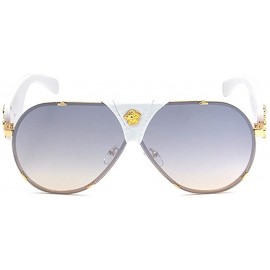 Aviator Pilot Sunglasses for women Mirrored Lens Women's Medusa Sunglasses Men Driving Snglasses UV400 Protection - White - C...