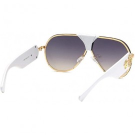 Aviator Pilot Sunglasses for women Mirrored Lens Women's Medusa Sunglasses Men Driving Snglasses UV400 Protection - White - C...
