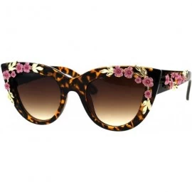 Butterfly Flower Embellished Cateye Butterfly Frame Womens Sunglasses UV 400 - Tortoise - CE18GMQDWEO $22.38