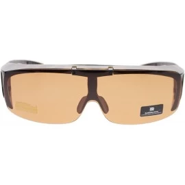 Goggle Flip Up Lens Polarized Lens Fit Over OTZ Sunglasses - Tortoise Brown - C511YMXD1LX $9.33