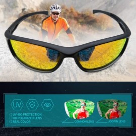 Sport Polarized Sport Sunglasses for Men Women UV400 Sports Sun Glasses Shades - Black Frame Red Mirrored Lens - CN195NEZLQD ...