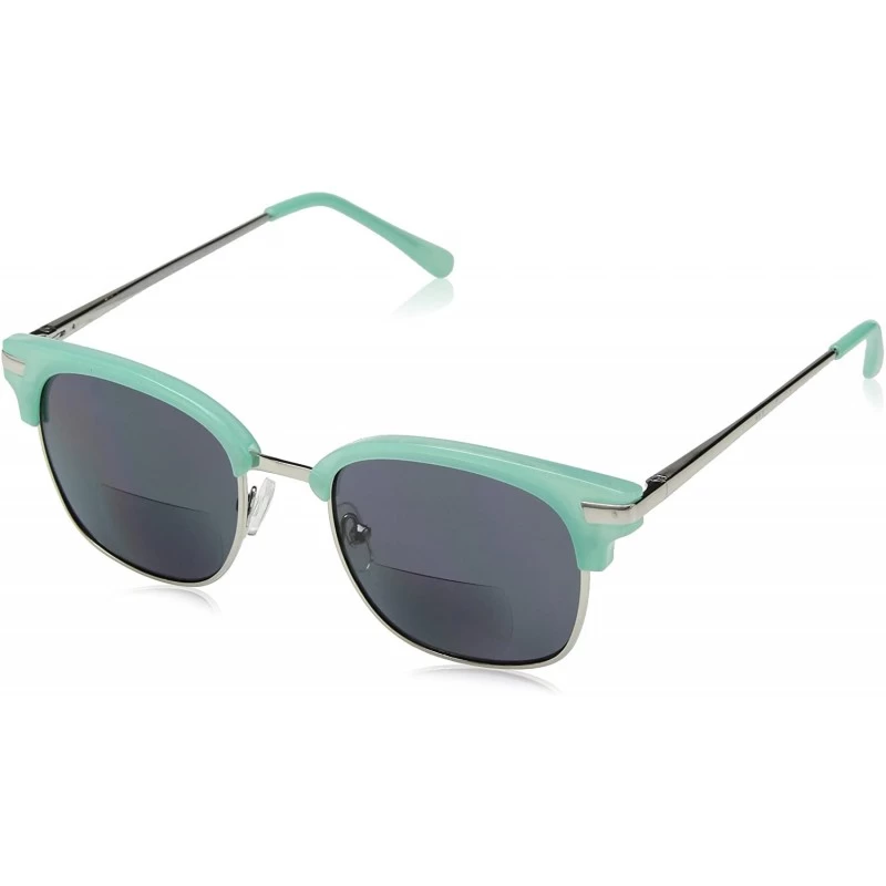 Square Women's Water Color Square Hideaway Bifocal Sunglasses - Turquoise/Silver - 50 mm 3 - C918072D8MD $19.23