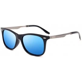 Square 2019 Polarized Square Sunglasses Men Brand Designer Classic Eyewear BlackGray - Blue - CG18Y5UWIO5 $9.71