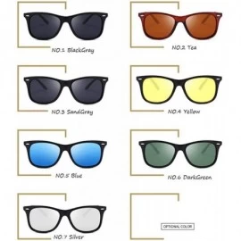 Square 2019 Polarized Square Sunglasses Men Brand Designer Classic Eyewear BlackGray - Blue - CG18Y5UWIO5 $9.71
