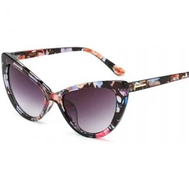 Cat Eye Vintage Retro 60s Cateye Sunglasses for Women Pointed Triangular Cat Eye Glasses - Flower - CT18QGOWWQ5 $22.86